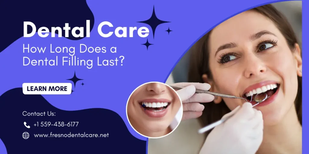 A happy woman getting a dental check-up to assess her dental fillings